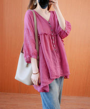 diy v neck lantern sleeve clothes For Women Sleeve rose top - bagstylebliss