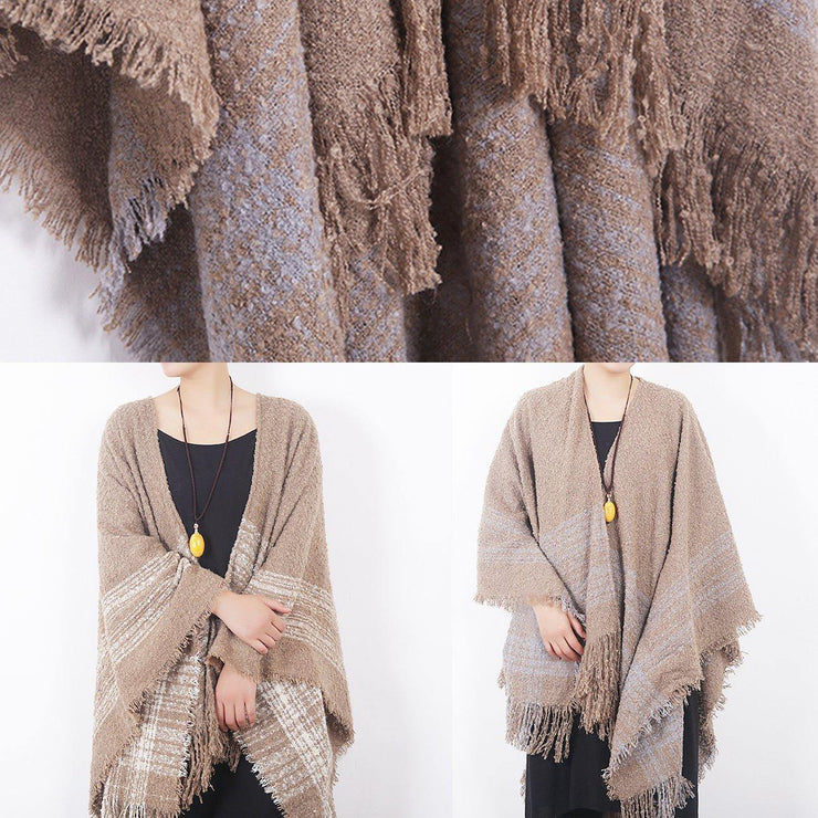 fashion women oversize tassel scarf knitting small fresh cloak sacarfes - bagstylebliss