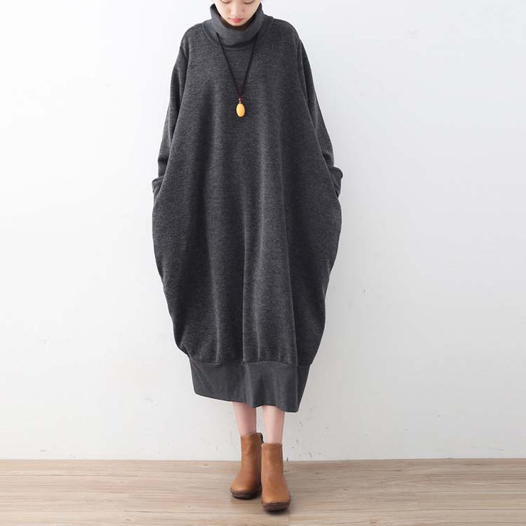 gray sweater dresses oversized sweater vintage high neck pullover knit dress patchwork