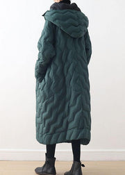 green down coat winter oversize hooded winter jacket asymmetric Warm winter outwear - bagstylebliss