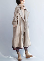 khaki Woolen Coat Women Loose fitting flare sleeve Jackets & Coats winter jackets - bagstylebliss