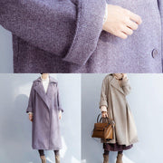 khaki Woolen Coat Women Loose fitting flare sleeve Jackets & Coats winter jackets - bagstylebliss