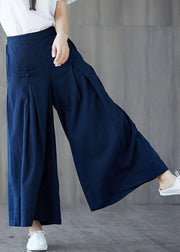 new linen casual wide leg pants plus size Chinese Button  pants - bagstylebliss