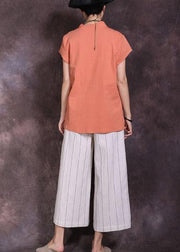 new linen vintage women casual white striped crop pants skirts - bagstylebliss