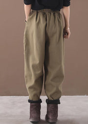 new thick cotton harem pants false pockets army green pants - bagstylebliss