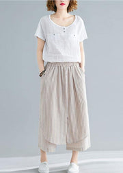 nude summer cotton women pants loose casual pants skirts - bagstylebliss