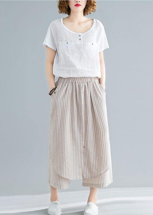 nude summer cotton women pants loose casual pants skirts - bagstylebliss