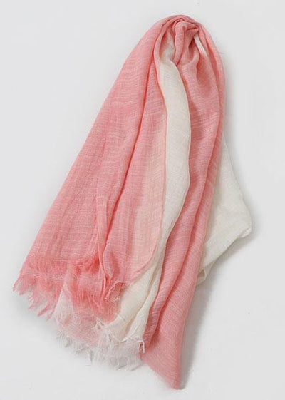 pink sunscreen cotton blended scarf double color fall scarves - bagstylebliss