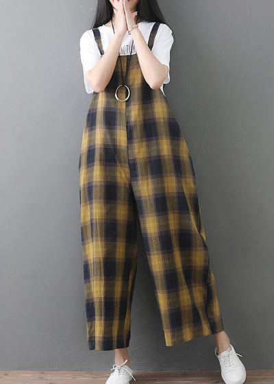 stylish cotton casual wild sleeveless jumpsuit crop pants - bagstylebliss