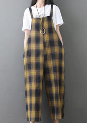 stylish cotton casual wild sleeveless jumpsuit crop pants - bagstylebliss