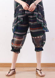 summer new original design loose stripes  chiffon casual seven points harem pants - bagstylebliss