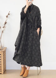 plus size Jackets & Coats cloak coatgrayv neck woolen outwear - bagstylebliss