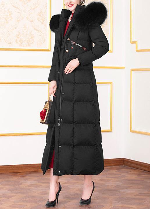 fine Loose fitting winter jacket winter coats black hooded casual outfit - bagstylebliss