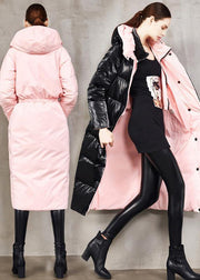 fine black goose Down coat plus size two ways to wear winter jacket hooded fine winter outwear - bagstylebliss