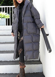 fine black winter parkas plus size hooded pockets coats - bagstylebliss