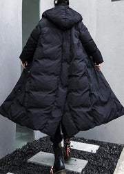 fine black womens parkas plus size winter hooded pockets outwear - bagstylebliss