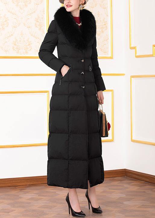 fine casual Jackets & Coats thick overcoat black fur collar coats - bagstylebliss