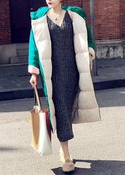 fine green patchwork warm winter coat plus size hooded two ways to wear fine overcoat - bagstylebliss