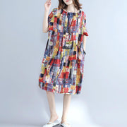 fine multi color pure cotton dresses oversize shirt dress fine  fit o neck cotton dresses