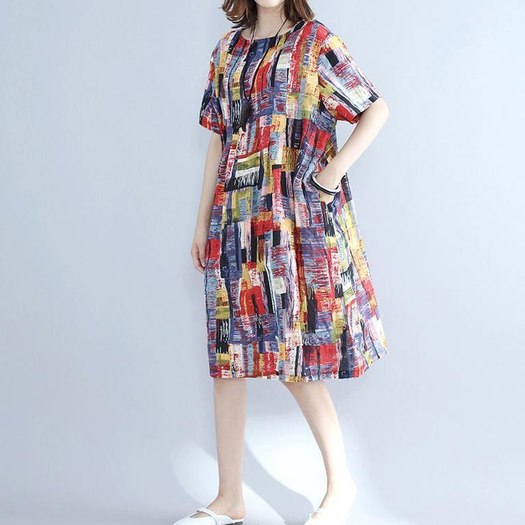 fine multi color pure cotton dresses oversize shirt dress fine  fit o neck cotton dresses