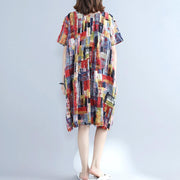 fine multi color pure cotton dresses oversize shirt dress fine  fit o neck cotton dresses