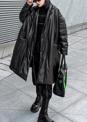plus size clothing snow jackets Notched coats black double breast duck down coat - bagstylebliss