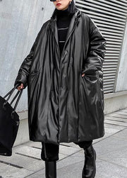 plus size clothing snow jackets Notched coats black double breast duck down coat - bagstylebliss