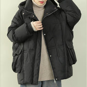 plus size snow jackets coats khaki hooded patchwork warm coat - bagstylebliss