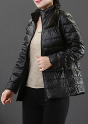 fine plus size winter jacket overcoat light blue stand collar zippered duck down coat - bagstylebliss