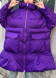 fine purple overcoat oversize Jackets & Coats hooded winter winter coats - bagstylebliss