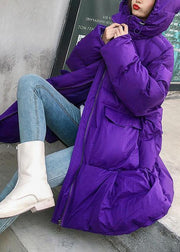 fine purple overcoat oversize Jackets & Coats hooded winter winter coats - bagstylebliss