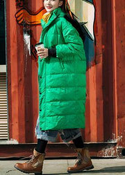 fine trendy plus size snow jackets embroidery overcoat green hooded duck down coat - bagstylebliss