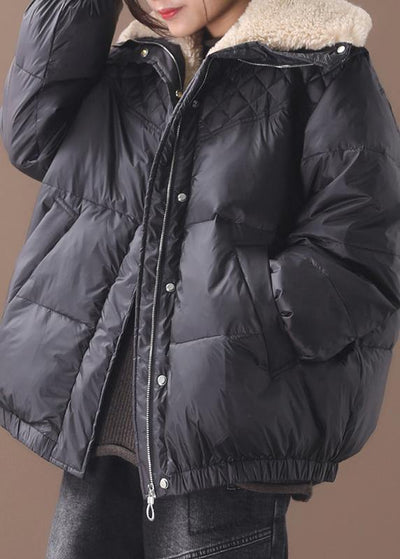 fine trendy plus size winter jacket winter coats black warm zippered women short outwear - bagstylebliss