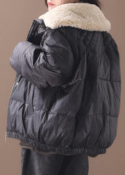 fine trendy plus size winter jacket winter coats black warm zippered women short outwear - bagstylebliss