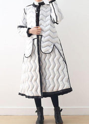 fine trendy plus size womens parka high neckJackets black whiteWear on both sideswarm winter coat - bagstylebliss