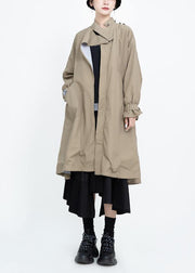 two ways to wear Fashion asymmetriccoats women khaki Midi jackets - bagstylebliss