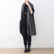 vintage black maxi coat oversize asymmetrical hem cardigans & Coats boutique sleeveless coats