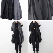 vintage black maxi coat oversize asymmetrical hem cardigans & Coats boutique sleeveless coats