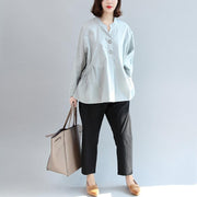 warm fall outfits gray embroidery cotton tops loose casual shirts