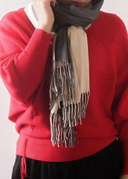 warm women tassel gray scarves small fresh imitation cashmere scarf - bagstylebliss