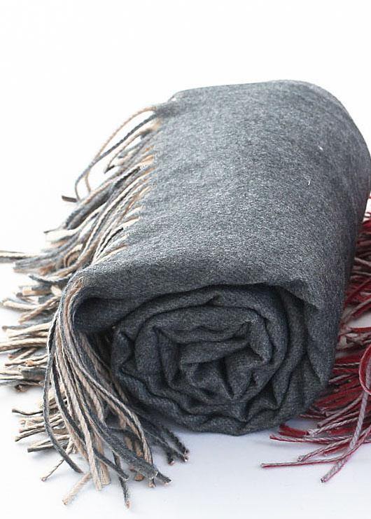 warm women tassel gray scarves small fresh imitation cashmere scarf - bagstylebliss