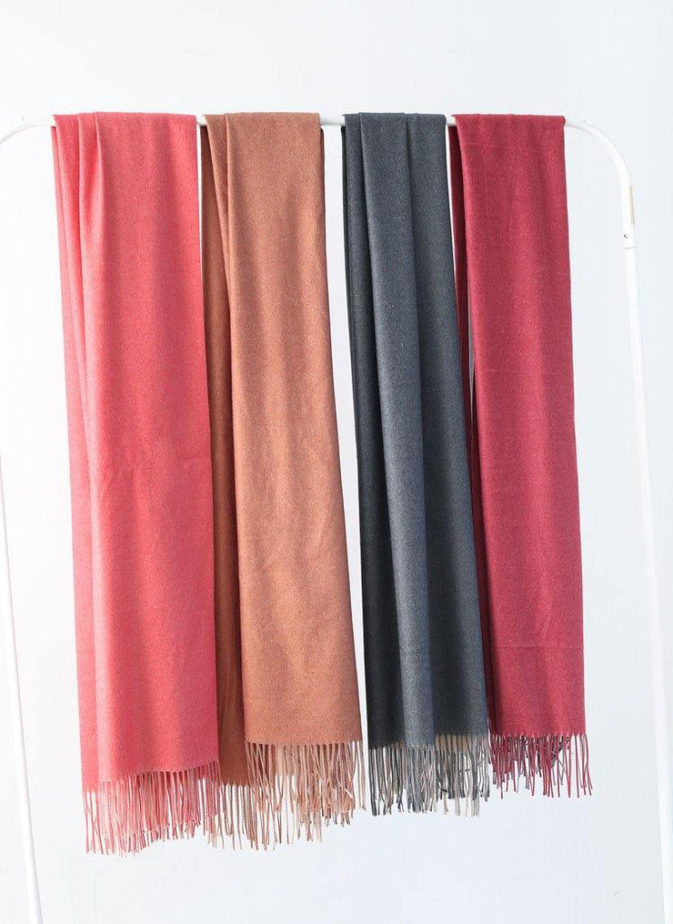 warm women tassel gray scarves small fresh imitation cashmere scarf - bagstylebliss