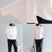 white casual cotton tops plus size blouse  o neck t shirt  side open