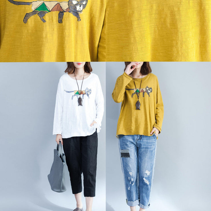 white fashion cotton tops oversize long sleeve blouse