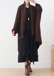 winter new knitted bat sleeve thick knit no button shawl sweater plus size coat - bagstylebliss