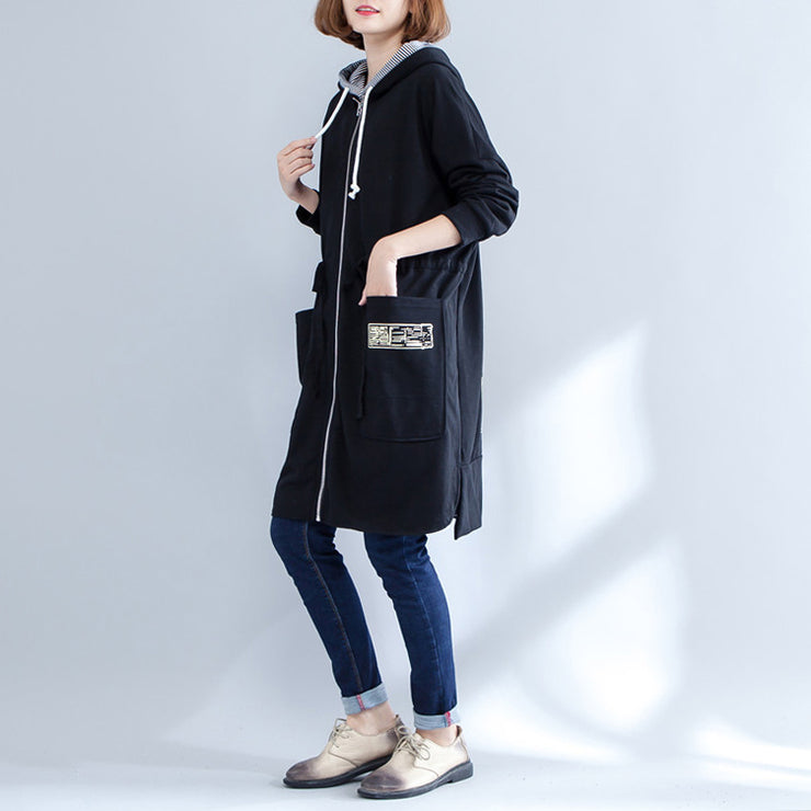 winter prints cotton sport cardigans oversize casual side open coat