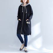 winter prints cotton sport cardigans oversize casual side open coat