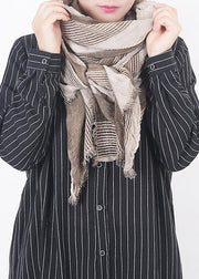 winter wild women patchwork shawl dark khaki grid stitching scarf - bagstylebliss