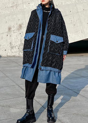 women black outwear plus size snow jackets lapel zippered winter outwear - bagstylebliss