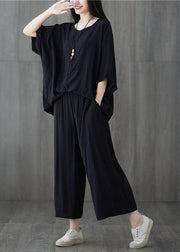 women black summer new patchwork tops and casual straight pants - bagstylebliss